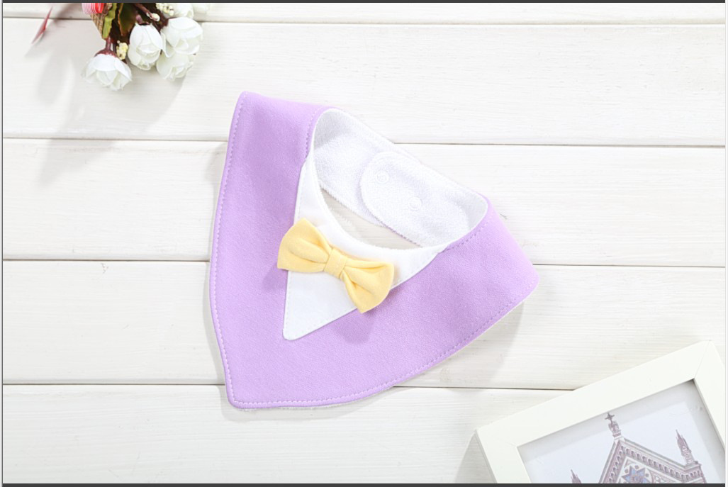 Baby Bibs Burp Cloth Infant Waterproof Bib Towels Kids Cotton Soft Bow Burp Tie Triangle Bibs Toddlers Slobber Bibs Pinafore 10Colors