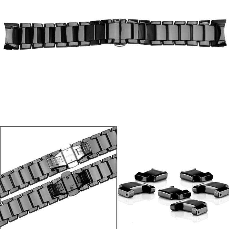 Watch Bands Pear ceramic watch chain 22mm 24mm black ceramic strap glossy and matting bracelet for AR1451
