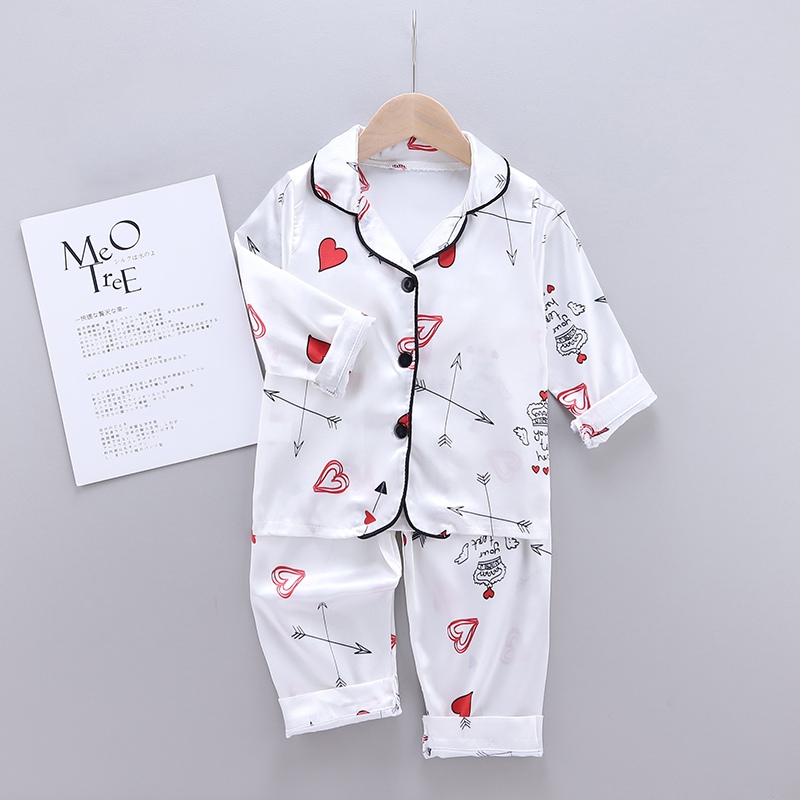 Baby Girls Boys Pajamas Kids Sleepwear Summer Heart Arrow Print Long Sleeve Pajamas Tops+Sleep Pants Nightgown Set Child Pyjamas, White
Baby Girls Boys Pajamas Kids Sleepwear Summer Heart Arrow Print Long Sleeve Pajamas Tops+Sleep Pants Nightgown Set Child Pyjamas, White