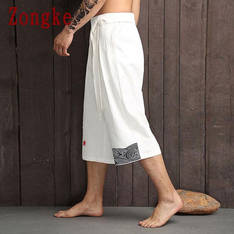 Zongke 2020 New Linen Harem Pants Men Trousers Joggers Casual Pants Men Sweatpants Hip Hop Streetwear Male Plus Size M-4XL