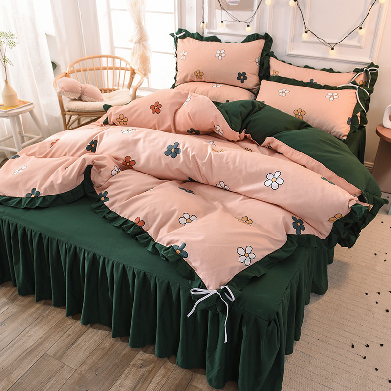 4Pcs Set Bed Skirt Home Bedroom bedding set comforter bedding sets Removable Bed cover, Style 19
4Pcs Set Bed Skirt Home Bedroom bedding set comforter bedding sets Removable Bed cover, Style 19