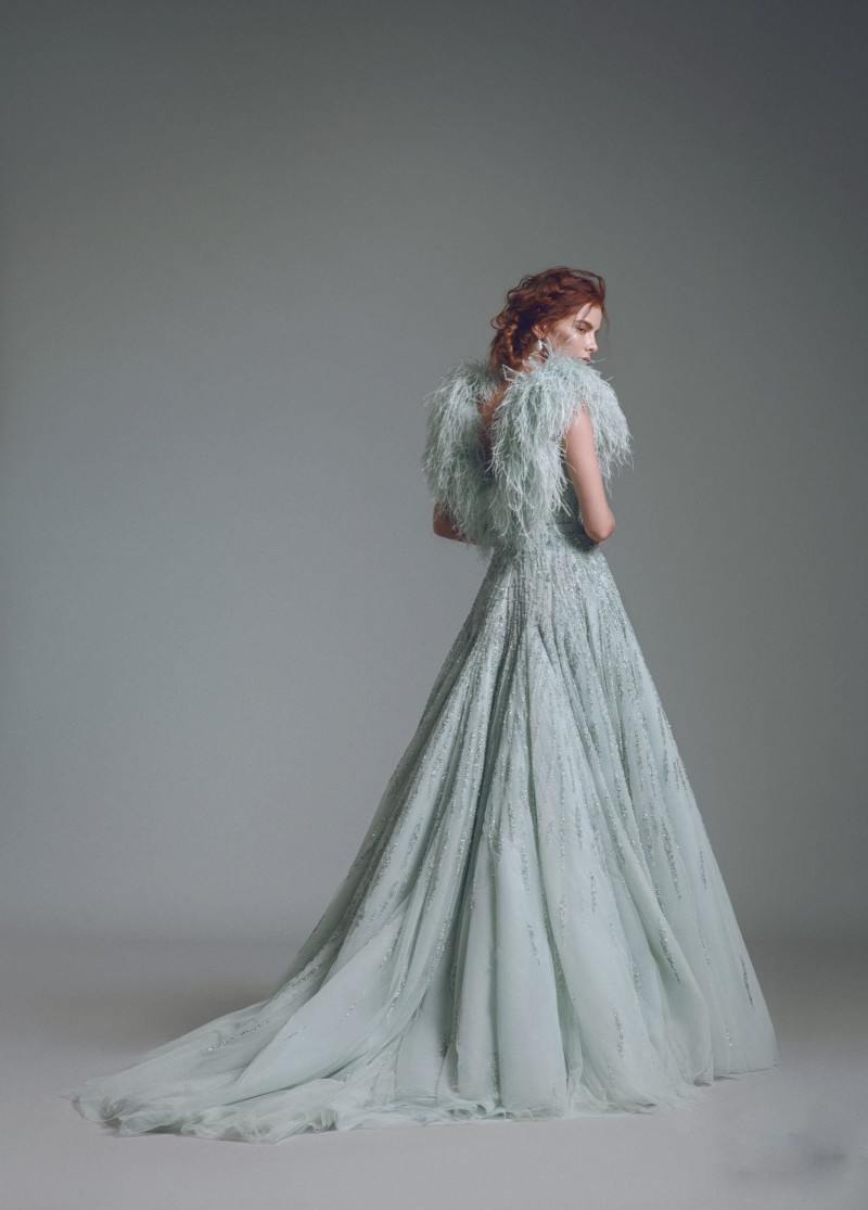 Luxury Alfazairy A line Evening Dress With Feathers Sheer Bateau Neck prom dresses long crystal special occasion Quinceanera dresses custom