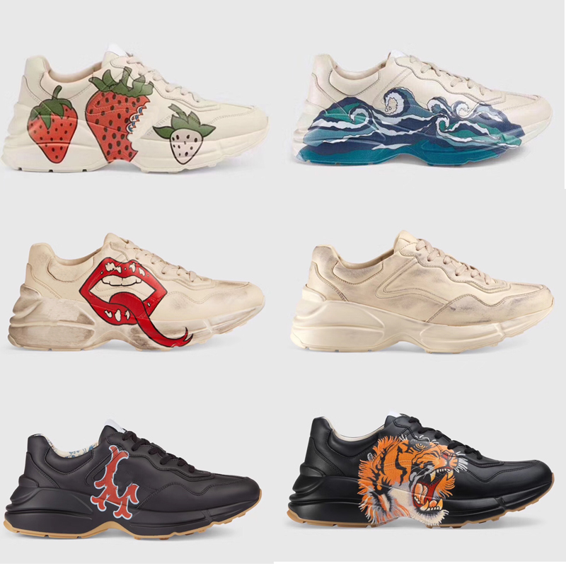 Luxury Designer sneaker leather Rhyton Vintage Trainer with mouth print Strawberry Tiger Web mens women Casual Shoes Oversize Sneakers 35-45, Color 1
Luxury Designer sneaker leather Rhyton Vintage Trainer with mouth print Strawberry Tiger Web mens women Casual Shoes Oversize Sneakers 35-45, Color 1