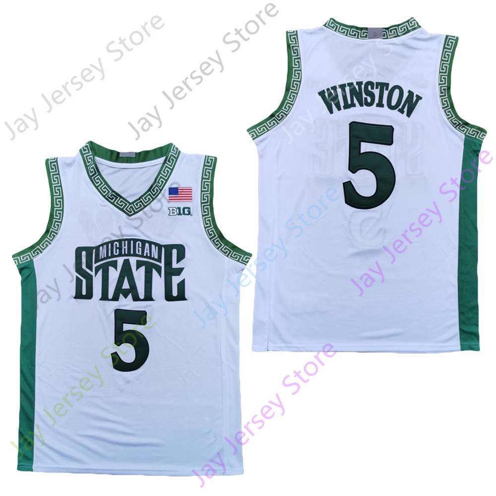 2020 New NCAA Michigan State Spartans Jerseys 5 Cassius Winston College Basketball Jersey White Green Size Youth Adult
2020 New NCAA Michigan State Spartans Jerseys 5 Cassius Winston College Basketball Jersey White Green Size Youth Adult