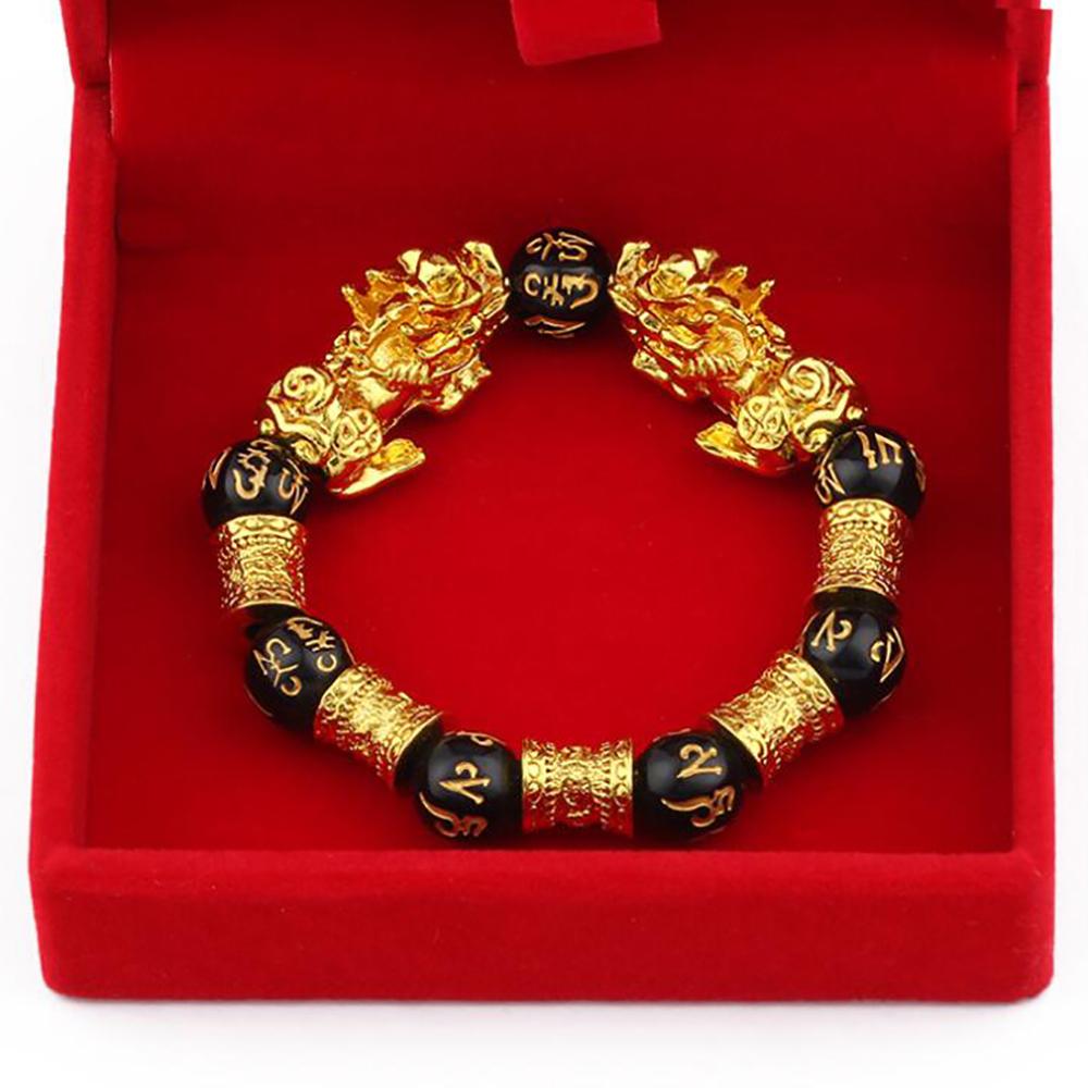 Pixiu bracelet student life year transfer beads bracelet men's gold color bracelets, Black
Pixiu bracelet student life year transfer beads bracelet men's gold color bracelets, Black