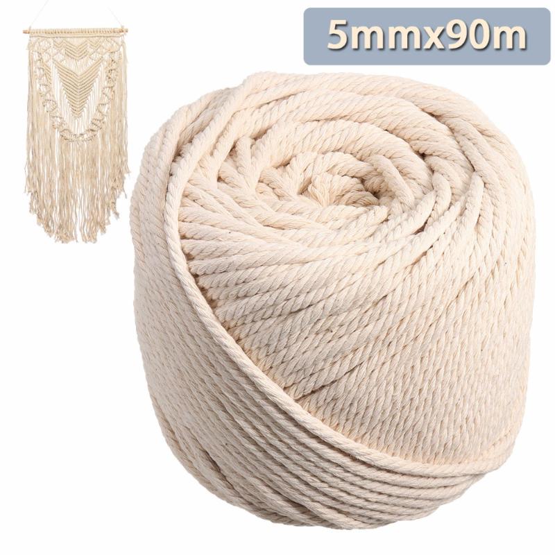 Durable 5mmx90m Natural Beige White Macrame Cotton Twisted Cord Rope DIY Home Textile Accessories Craft Macrame String, As pic
Durable 5mmx90m Natural Beige White Macrame Cotton Twisted Cord Rope DIY Home Textile Accessories Craft Macrame String, As pic