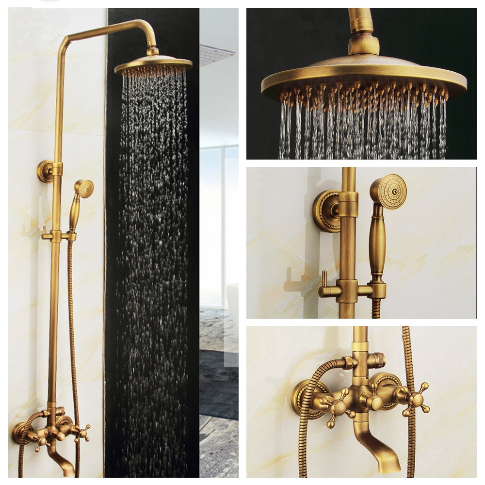 Wall Mounted Bathroom RainShower Set Antique Bronze Rainfall Shower with Hand Shower Brass Rain Shower Faucet Sets
Wall Mounted Bathroom RainShower Set Antique Bronze Rainfall Shower with Hand Shower Brass Rain Shower Faucet Sets