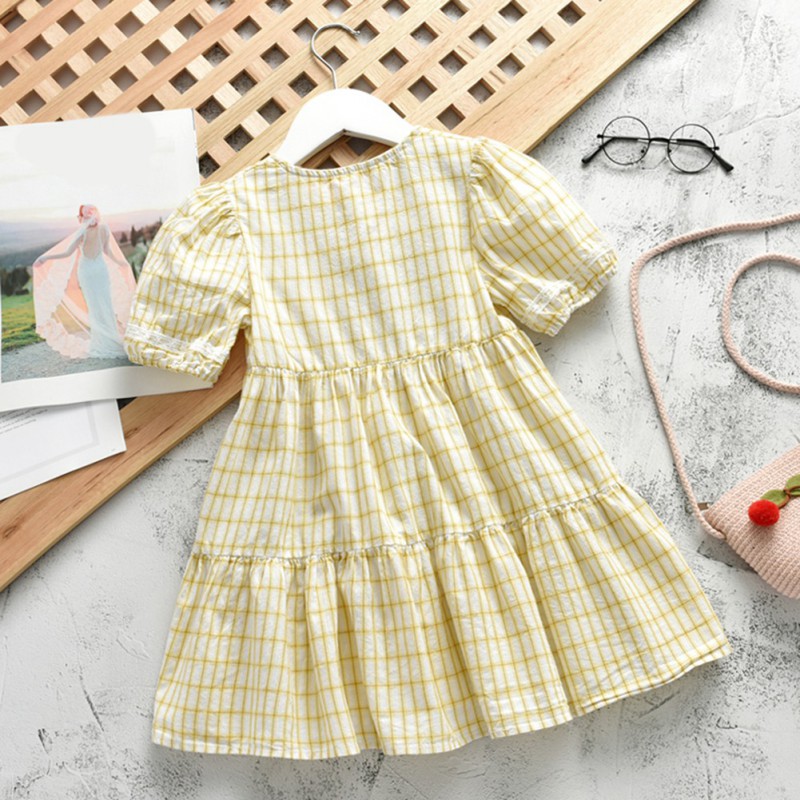 Cute kids Girls Dress Kids Clothing Lattice Princess Dresses Children Summer Clothes Baby Girls Dress Casual Wear 2-7T, Yellow
Cute kids Girls Dress Kids Clothing Lattice Princess Dresses Children Summer Clothes Baby Girls Dress Casual Wear 2-7T, Yellow