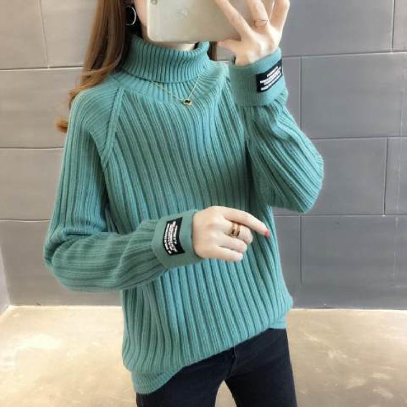Sweater women 2020 new loose Korean version of the pullover turtleneck autumn and winter thick solid color top knitted shirt, Black
Sweater women 2020 new loose Korean version of the pullover turtleneck autumn and winter thick solid color top knitted shirt, Black