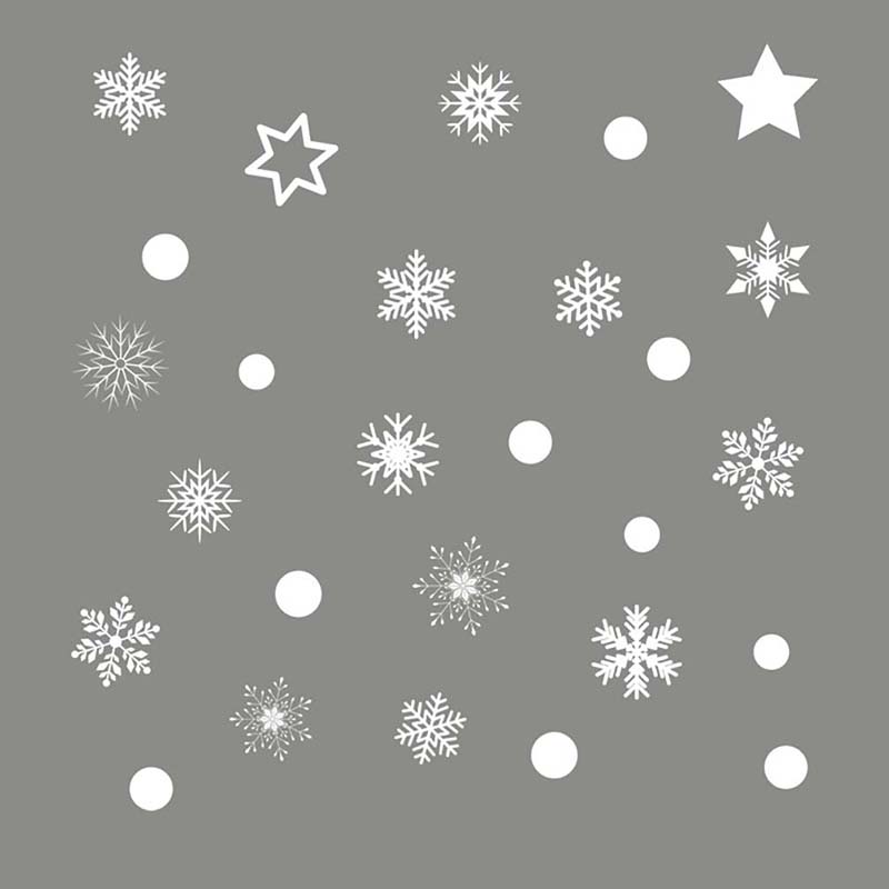 Window Glass Sticker Christmas Xmas Wall Stickers Snowflake Snow Star Decal New Year Merry Christmas Winter Car Home Bedroom Party Wedding