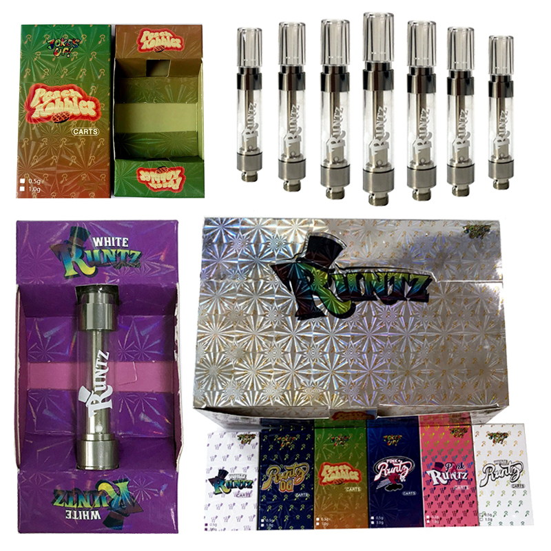 Newest Runtz Cartridges Vape Carts 0.8ml 1ml Ceramic Coil Glass Tank Empty 510 Thread Vape Cartridge Packaging Thick Oil Atomizer Vaporizer
Newest Runtz Cartridges Vape Carts 0.8ml 1ml Ceramic Coil Glass Tank Empty 510 Thread Vape Cartridge Packaging Thick Oil Atomizer Vaporizer