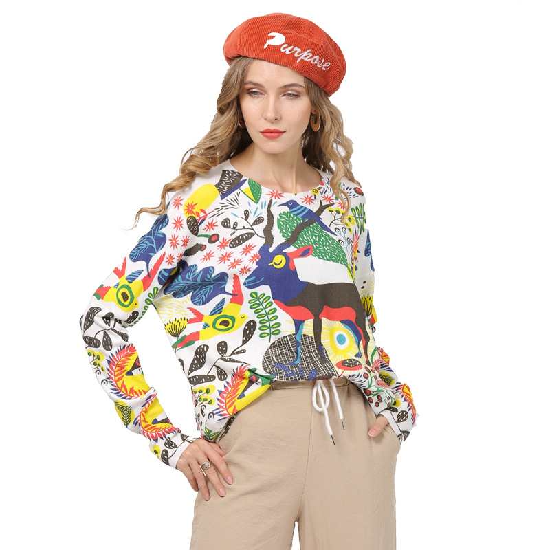 Autumn Digital Printing Long-sleeve Knitwear Mid-length Loose-Fit Sweater Women 2020 Oversize Plus Size Jumper Top D6329, White
Autumn Digital Printing Long-sleeve Knitwear Mid-length Loose-Fit Sweater Women 2020 Oversize Plus Size Jumper Top D6329, White