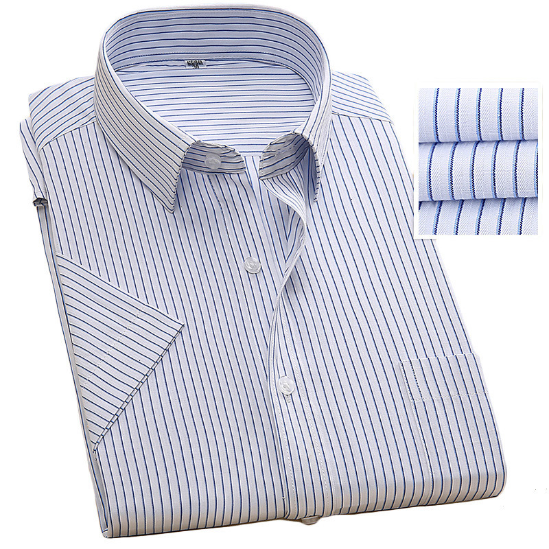 Quality Summer Men Dress Shirt Short Sleeved Striped Solid Male Shirts Brand Clothing Formal Business Mens White Shirt, Md1007
Quality Summer Men Dress Shirt Short Sleeved Striped Solid Male Shirts Brand Clothing Formal Business Mens White Shirt, Md1007