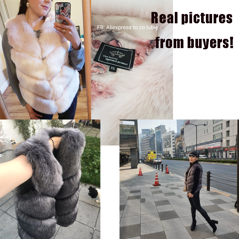 New Fashion Faux Fur Coat Winter Coat Women Waist Fur Gilet Women's Jacket Vest For Ladies