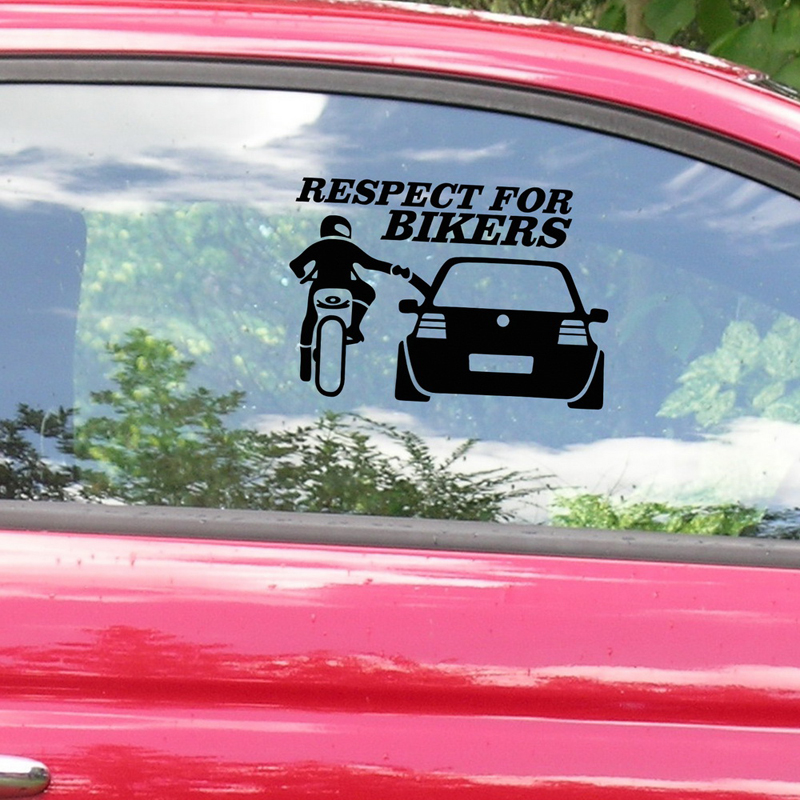 Car Respect For Bikers Sticker Funny Auto Stickers Skateboard Decals For Vehicle Motorcycle Luggage Bike Accessories