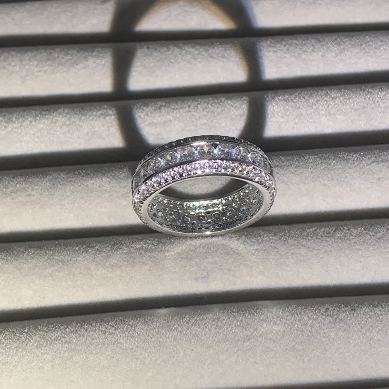 Sterg Sier Round Cut White Topaz Stackable Women's Wedding Band Ring 89f8