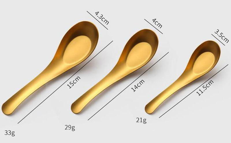 Stainless Steel Soup Spoons Gold Cooked Rice Scoop Kids Dinner Tableware Kitchen Accessories Wholesale4962569