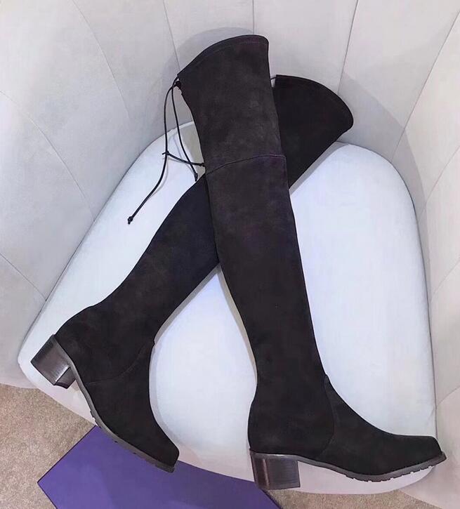 High quality real leather over the knee boots thick bottom elastic high to help flat shoes SW black brown lace-up A169
High quality real leather over the knee boots thick bottom elastic high to help flat shoes SW black brown lace-up A169
