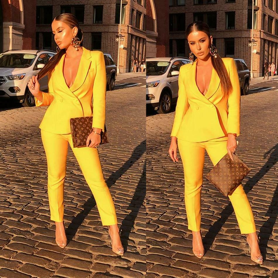 Yellow Women Ladies V Neck 2 Pieces Business Pants Suits Custom Made Mother's Dress Formal Evening Wear Tuxedos(Jacket+Pants)
Yellow Women Ladies V Neck 2 Pieces Business Pants Suits Custom Made Mother's Dress Formal Evening Wear Tuxedos(Jacket+Pants)