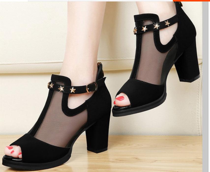 2019 Women's Sandals in Summer with New style High heel Coarse heel waterproof table @9100, Black
2019 Women's Sandals in Summer with New style High heel Coarse heel waterproof table @9100, Black
