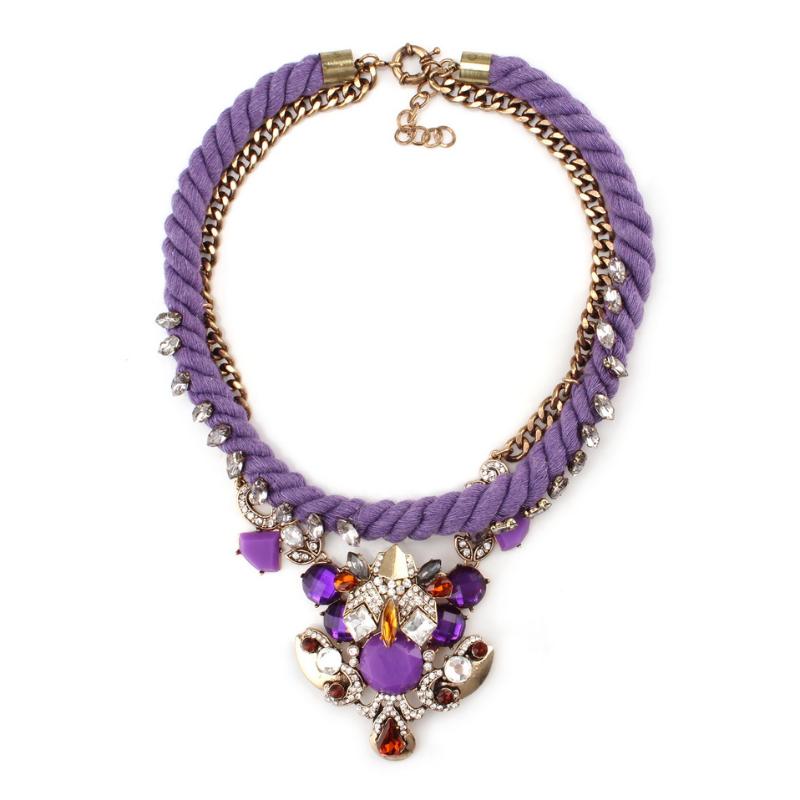 Chains Arrival 2021 Big Rope Cotton String Crystal Exaggerated Style Handmade Necklace Jewelry For Women
Chains Arrival 2021 Big Rope Cotton String Crystal Exaggerated Style Handmade Necklace Jewelry For Women