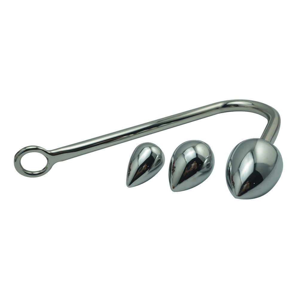 Small medium large ball head for choose metal anal hook butt plug dilator alluminum alloy prostate massager sex toy for male Y18110402