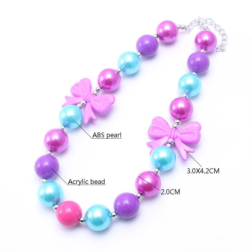 Newest Design Pretty Color Necklace&Bracelet Headband 3PCS Jewelry Set Toddlers Girls Bubblegum Baby Kids Chunky Necklace Jewelry Set