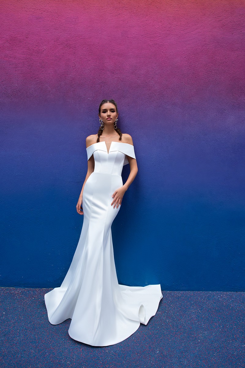 Sexy Modern Mermaid Wedding Dresses Bridal Gowns with Detachable Train Off Shoulder Lace Design Sleeveless Custom Made Vestido De Novia