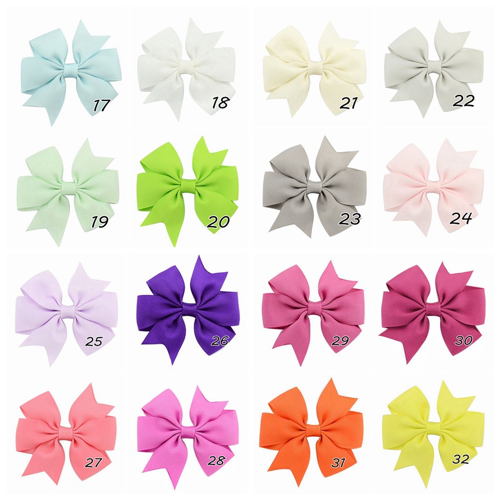 New 40 Colors Girl Hair Bows Candy Colors 8cm Bow Design Girl Clippers Girls Hair Clips Hair Accessory
