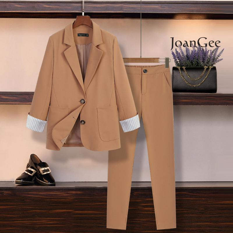 Women' Office Lady 2 Pieces Sets Solid Black Elegant Single Breasted Pencil Pant Suits Blazers And Ankle-Length Pants Trousers
Women' Office Lady 2 Pieces Sets Solid Black Elegant Single Breasted Pencil Pant Suits Blazers And Ankle-Length Pants Trousers