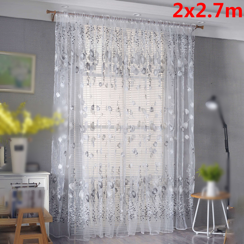 Curtains Net Sheer Doors Window Floral Pattern Drapes Home Living Room Decors, Gray
Curtains Net Sheer Doors Window Floral Pattern Drapes Home Living Room Decors, Gray