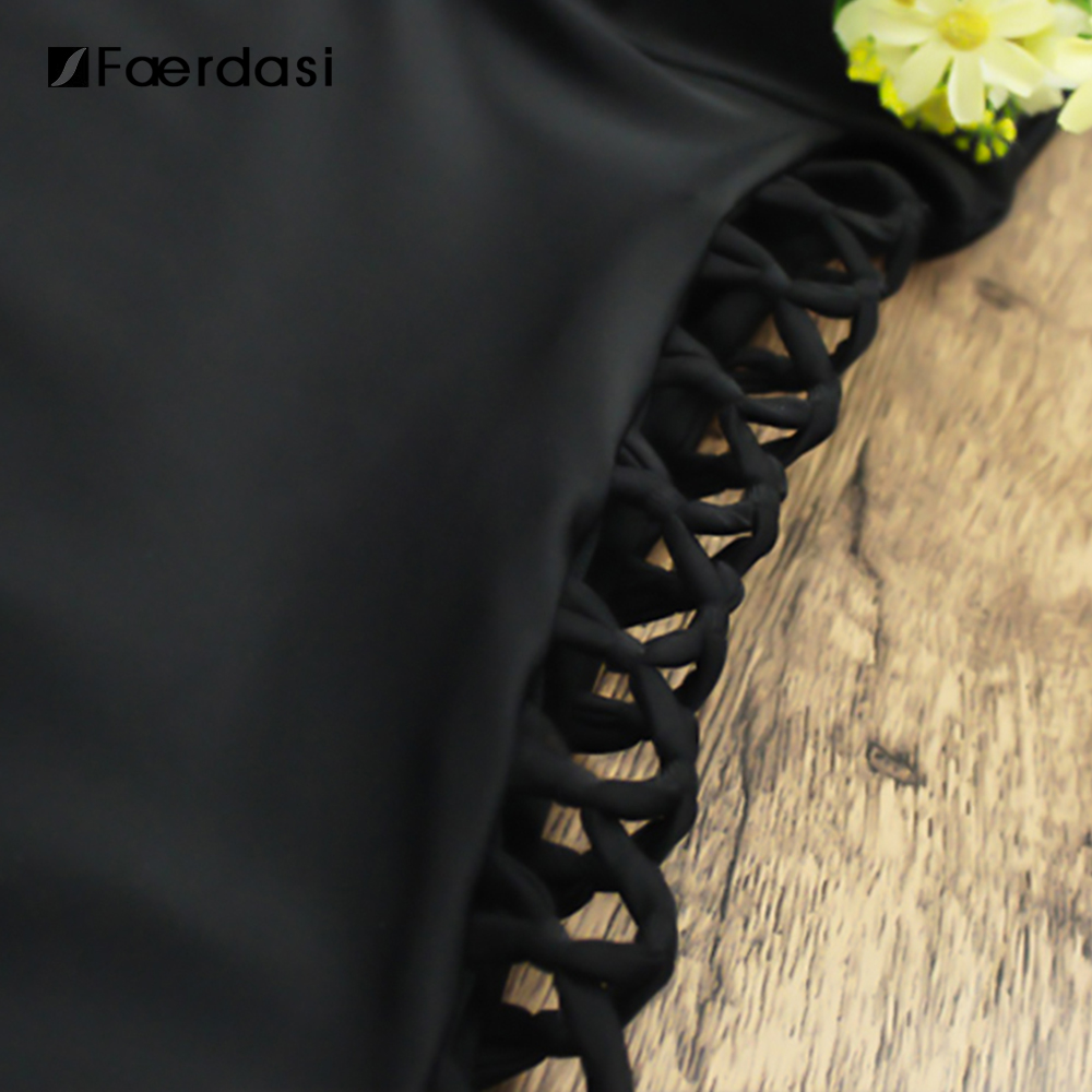 Fashion-Faerdasi One Piece SwimSuit Plus Size Swimwear Bathing Suit Swimsuit Monokini Women Push Up Black Color One-Piece
