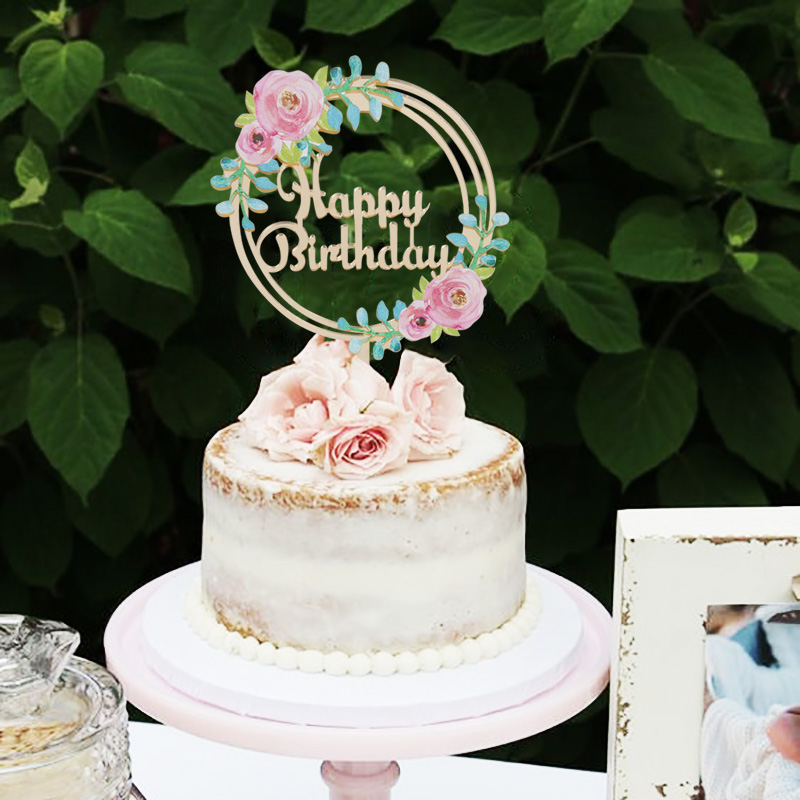 1p Happy birthday Cake decor Flower border Acrylic board Cupcake topper Caketooper for Kids adult birth day parties decorations
1p Happy birthday Cake decor Flower border Acrylic board Cupcake topper Caketooper for Kids adult birth day parties decorations