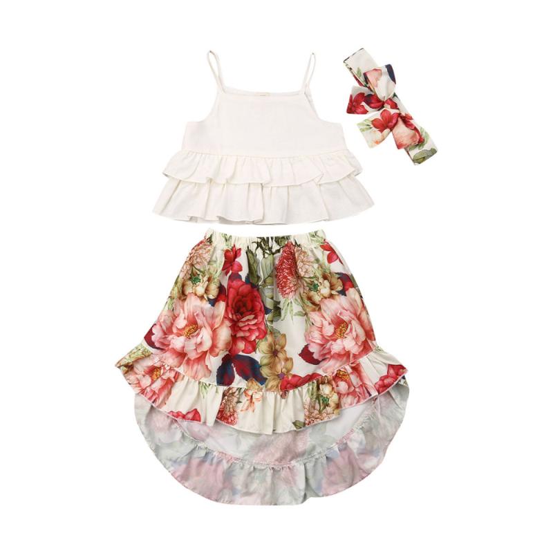 Pudcoco 1-6T Kids Baby Girl Ruffle Tops Vest Flower Summer Skirt + Headband 3PCS Outfits Sunsuit Children's Clothes Set, As pic
Pudcoco 1-6T Kids Baby Girl Ruffle Tops Vest Flower Summer Skirt + Headband 3PCS Outfits Sunsuit Children's Clothes Set, As pic