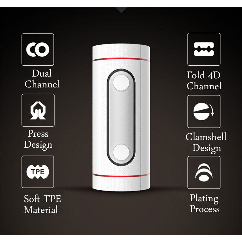 Leten 4D Pleat Artificial Vagina Real Pussy Dual Channel Space Capsule Flip Hole Sucking Male Masturbator Adult Sex Toys For Men Y191010