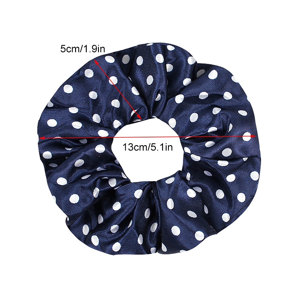 Scrunchie Stretch Headband Scrunchies Women Elegant Polka Dot Satin Elastic Hair Bands Tie Scrunchie Ponytail Holder Hair Accessories 1015C