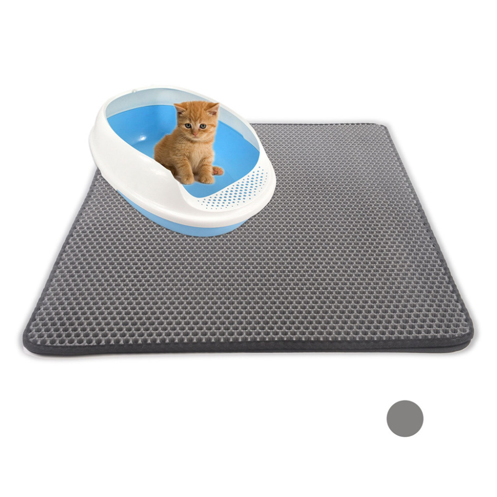30x30cm Newest Grey Cat Litter Mat Double Layer Cats Litter Trapper Foldable Pad Protect Floor Carpet Light Weight Pet Dog Mats