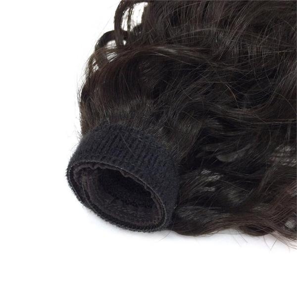 140g wavy curly human pony tail hairpiece clip in wraps around drawstring human hair ponytail hairpiece easy wearing 10-22inch