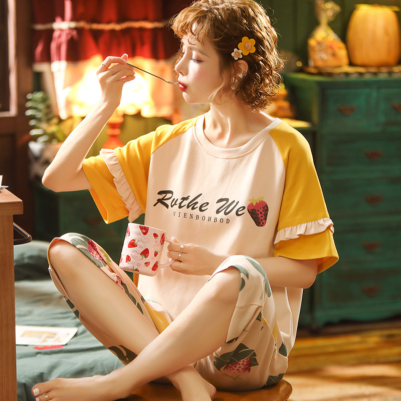 JULY'S SONG Cute Cartoon Printed Women's Pajamas Sets Comfortable T-shirt Shorts Homewear Summer 2020 Cotton Female Sleepwear, 15
JULY'S SONG Cute Cartoon Printed Women's Pajamas Sets Comfortable T-shirt Shorts Homewear Summer 2020 Cotton Female Sleepwear, 15