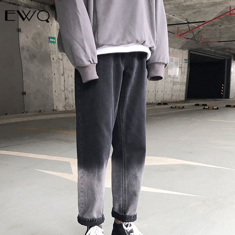 EWQ 2019 Spring New Men Straight Pants Vintage Gradient Jeans Trousers Casual Mid Waist Ankle-length Denim Pants For Male HD527, Black
EWQ 2019 Spring New Men Straight Pants Vintage Gradient Jeans Trousers Casual Mid Waist Ankle-length Denim Pants For Male HD527, Black
