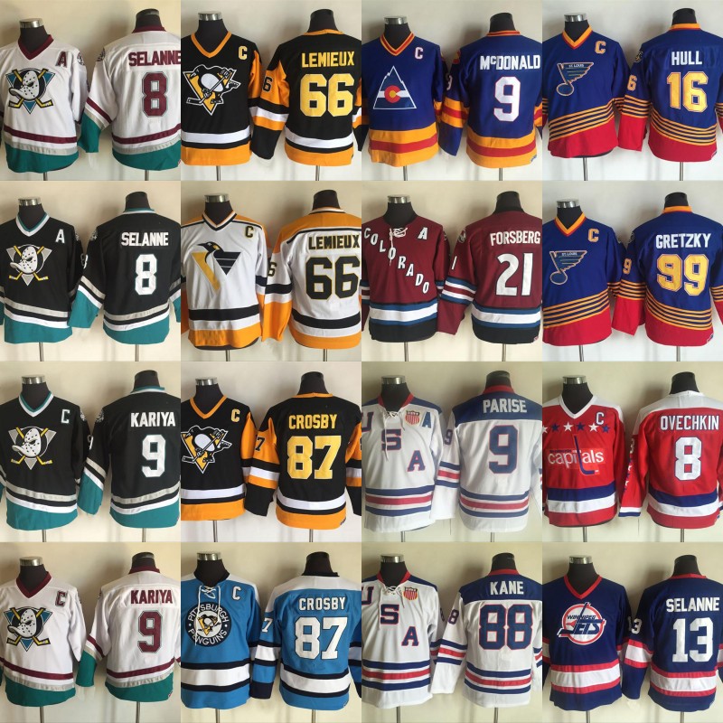 Youth Brett Hull Wayne Gretzky Zach Parise Teemu Selanne Mario Lemieux Sidney Crosby Alex Ovechkin Teemu Selanne Paul Kariya Hockey Jerseys, Black;red
Youth Brett Hull Wayne Gretzky Zach Parise Teemu Selanne Mario Lemieux Sidney Crosby Alex Ovechkin Teemu Selanne Paul Kariya Hockey Jerseys, Black;red