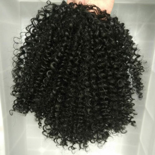 Hot Drawstring ponytail Long 160g afro kinky curly human hair ponytail hair extension for black women