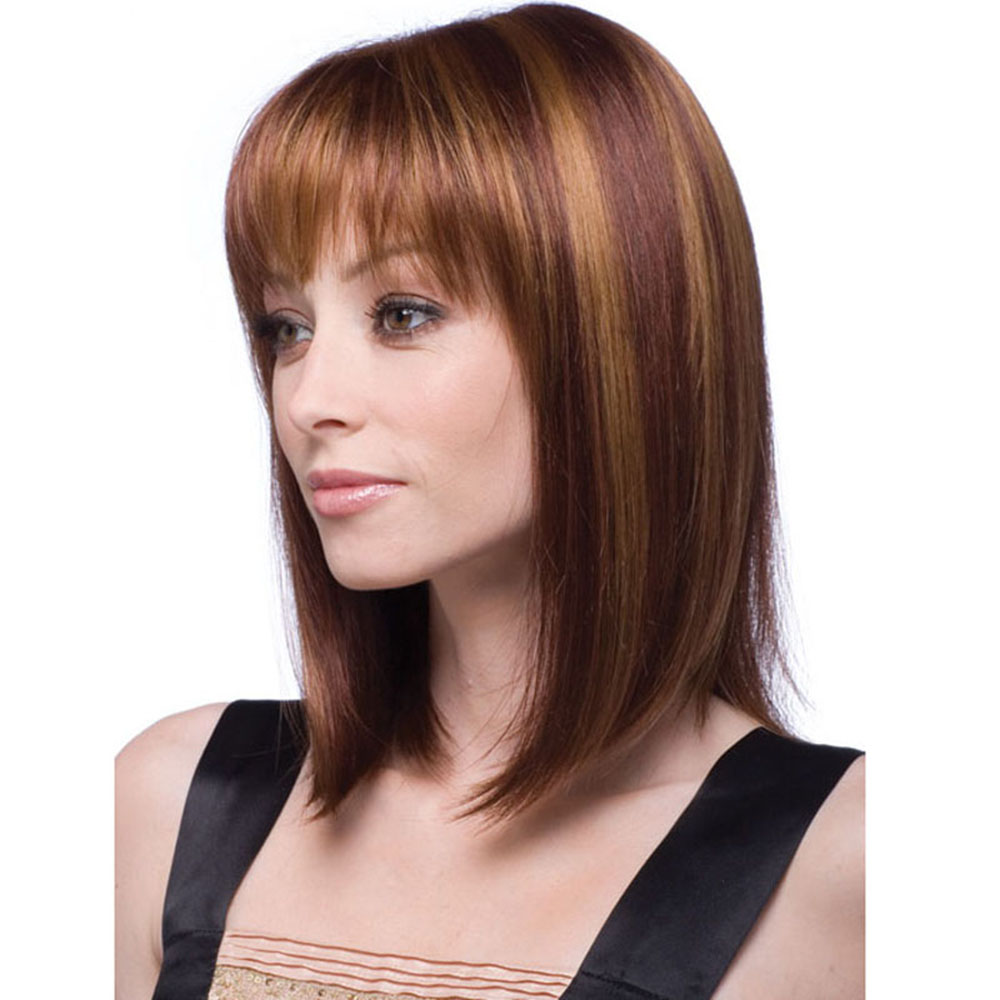 Ladies Short Straight Blonde Golden Brown Hair Wigs Fancy Dress Cosplay Party