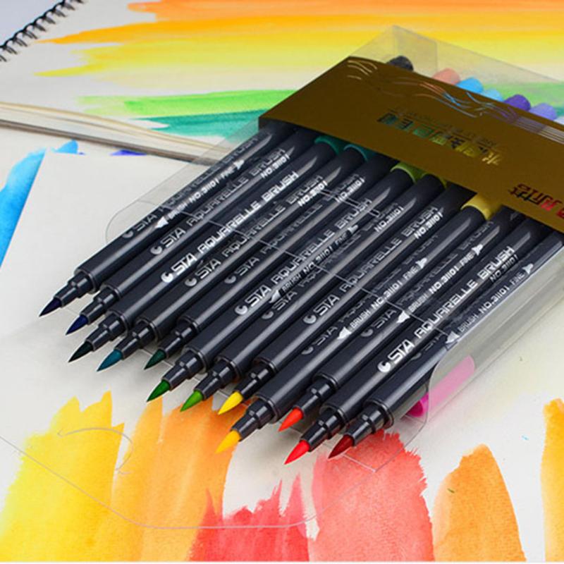 STA 12/24/36/48/80 Color Art Brush Sketch Marker Pens Water Based Ink Twin Tip Marker Pen for Art Graphic Drawing Manga Fine
STA 12/24/36/48/80 Color Art Brush Sketch Marker Pens Water Based Ink Twin Tip Marker Pen for Art Graphic Drawing Manga Fine