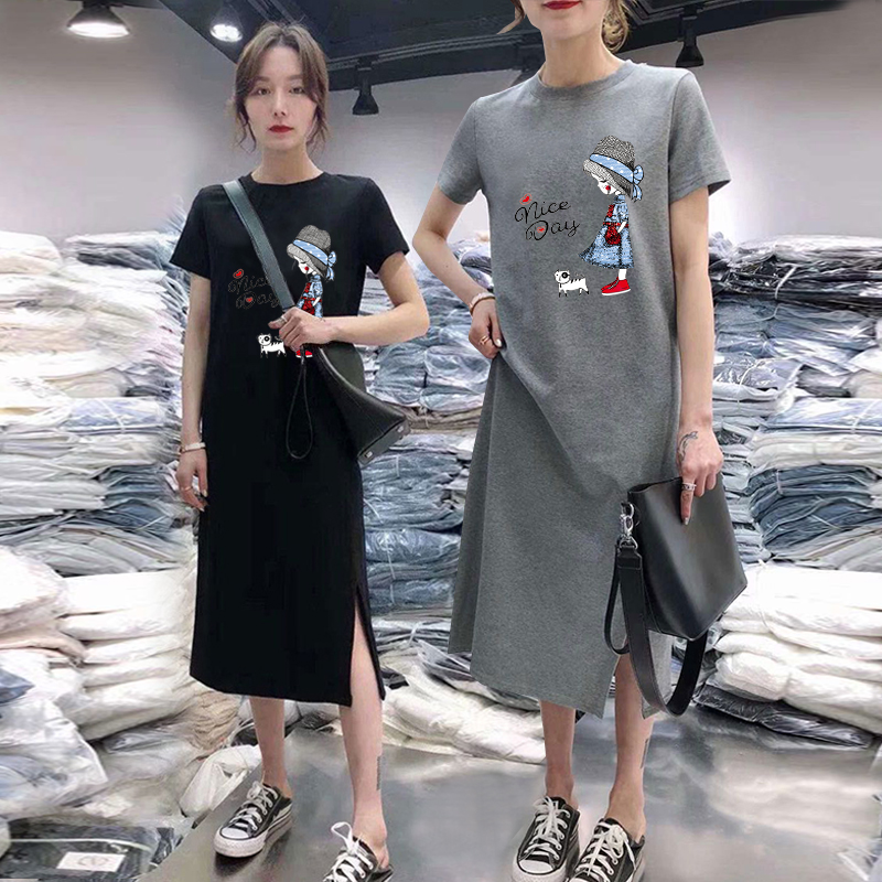 Oneimirry New Short Sleeve Korean Women Dress Casual Graphic Print Tshirt Dresses Girl Black O Neck Slim Vestidos Verano 2020, Black m199
Oneimirry New Short Sleeve Korean Women Dress Casual Graphic Print Tshirt Dresses Girl Black O Neck Slim Vestidos Verano 2020, Black m199