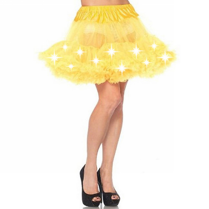 Led Lighting Party Tutu Skirt Women Holloween Christmas Festival Party Stage Show Clubwear Transparent Mesh Tulle Petticoat