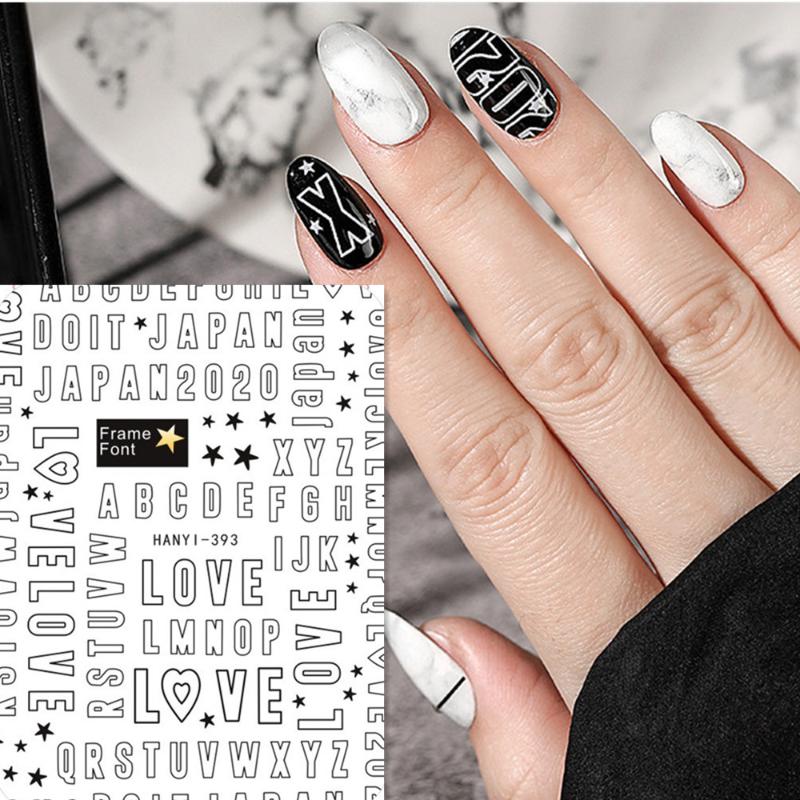 Newest HANYI 393 2020 lettet design 3D nail sticker decal back gule DIY nail manicure decoration tools
Newest HANYI 393 2020 lettet design 3D nail sticker decal back gule DIY nail manicure decoration tools