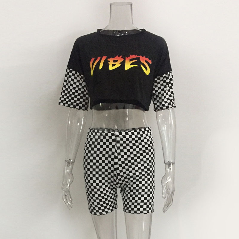 Fashion Sexy Letter Crop Top Plaid Bodycon Short 2 Piece Set Summer Female Clothing Tracksuit Two Piece Outfit For Women Suit Set DG018, White
Fashion Sexy Letter Crop Top Plaid Bodycon Short 2 Piece Set Summer Female Clothing Tracksuit Two Piece Outfit For Women Suit Set DG018, White