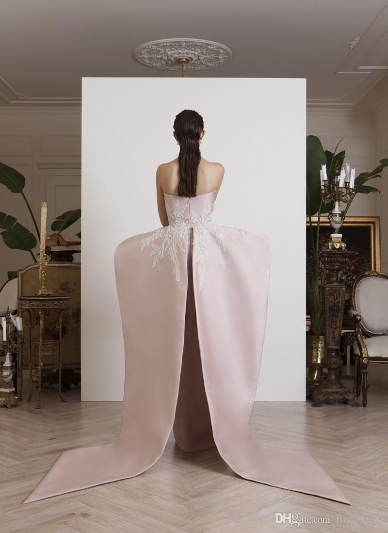 Azzi&Osta Fancy Evening Gown With Tulle Overskirt Strapless Beaded Appliqued Formal Prom Dress Fashion Backless Satin Party Gowns