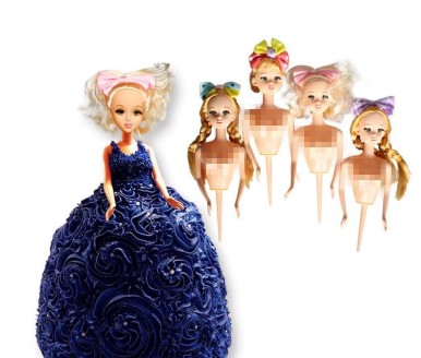 Doll Cake Mold Plastic Bobbi Doll Toppers Dress Cake Doll Birthday Cake Decorating Tools Wedding Decoration